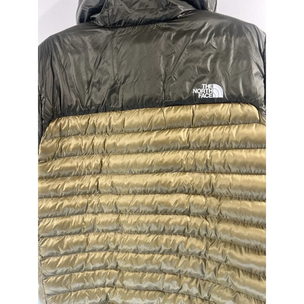 The North Face Mens Green Hooded Puffer Jacket XL Full Zip 550 Down